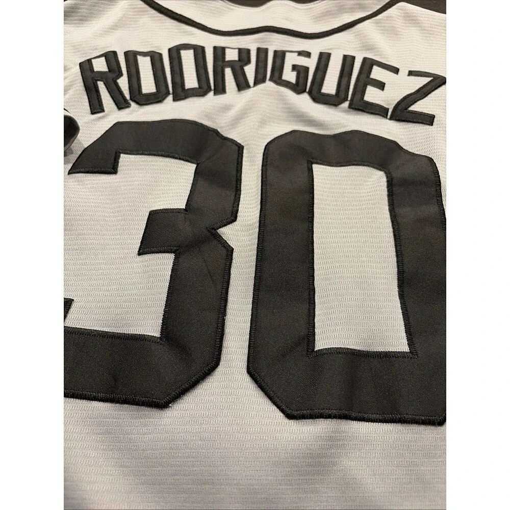 The Sandlot Benny Jet Rodriguez #30 Stitched Grey Baseball Jersey Sz Large